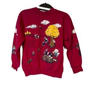 Northern Getaway Sweatshirt Girls Sm Playful Kitten Mice Dogs Best Friends Pink